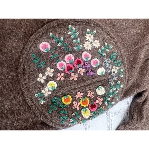 SLEEPING ON SNOW wool angora blend hooded embroidered cardigan M - Picture 7 of 7